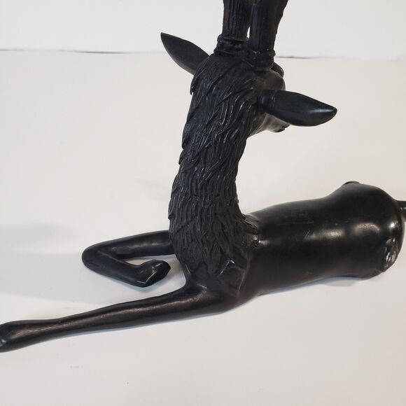 Vintage Hollywood Regency Bronze Reclining Stag Deer Sculpture 7" RARE - Picture 3 of 11